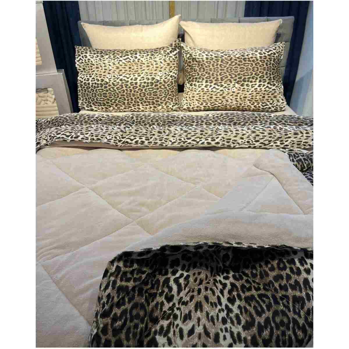 Home Çift Kişilik Welsoft Yorgan Uyku Seti Leopar Desen | Lastikli Çarşaflı | Çeyiz Seti | 6 PARÇA - Görsel 8