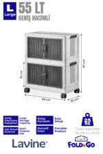 obido Fold&Go 2'Li Portatif Organizer Tekerlekli Dolap ”Beyaz” Çok Amaçlı Mıknatıs Kapaklı Katlanır - Görsel 2