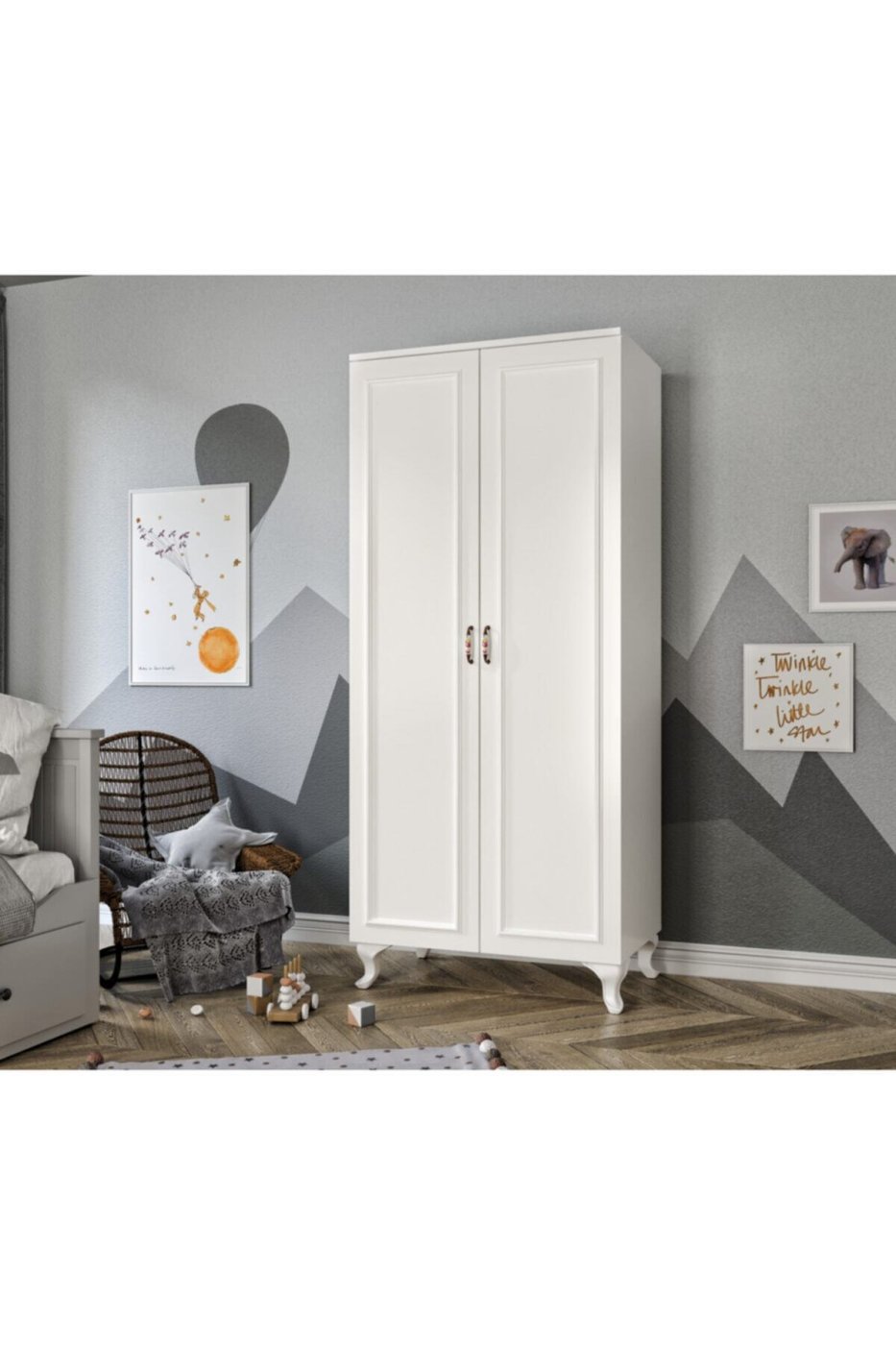 1903590f714a50098e288a133480cd8e KZNMOB HOME Kartopu 2 Kapaklı Country Gardırop Elbise Dolabı - Tamamı 1. Kalite Mdf - Görsel 1