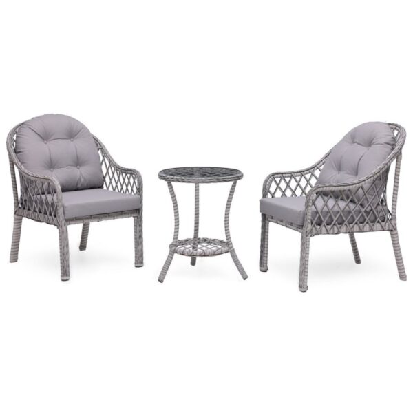 GRASS GARDEN Defne Rattan 1+1 Masa Bahçe Balkon Mobilyası Alüminyum Üzeri Örgü Rattan