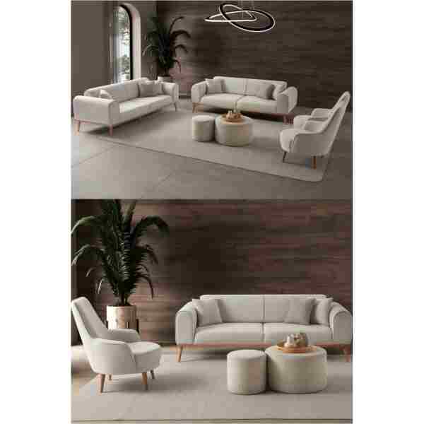 EDSY HOME Rebull 3+3+1+1 Koltuk Takımı Bej Renk