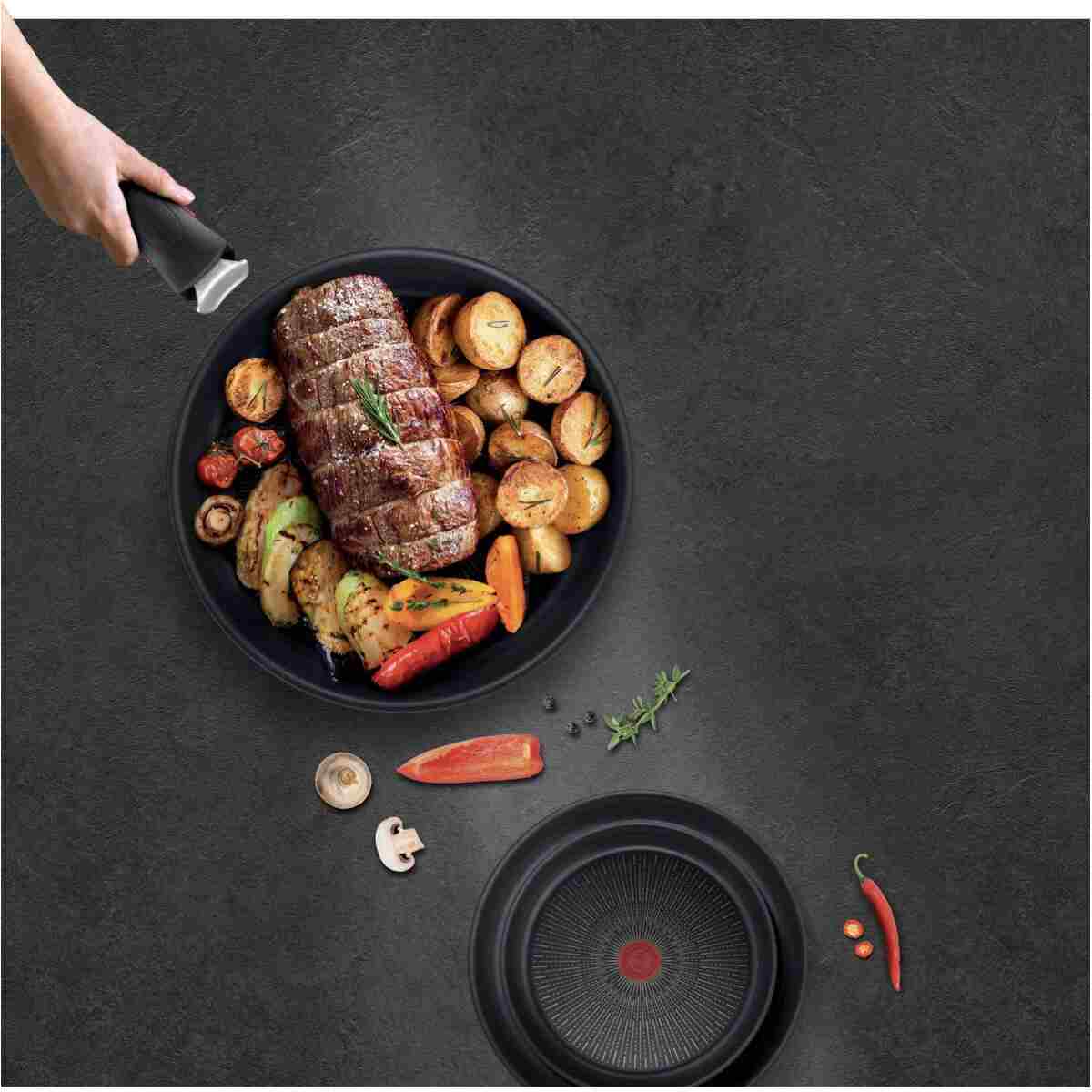TEFAL Ingenio Excellence 6X Büyük Tava Tencere Seti - 12 Parça - Görsel 9