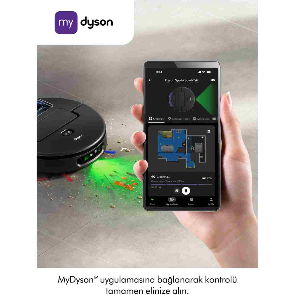 DYSON Spot+Scrub™ Ai ıslak ve kuru temizleme özellikli robot süpürge - Görsel 7