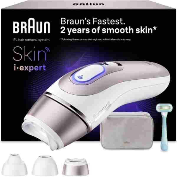 Braun IPL Skin i·expert, Evde Lazerle Tüy Alma, App ile, Çanta, Gillette Venus, 3 Başlık, PL7321