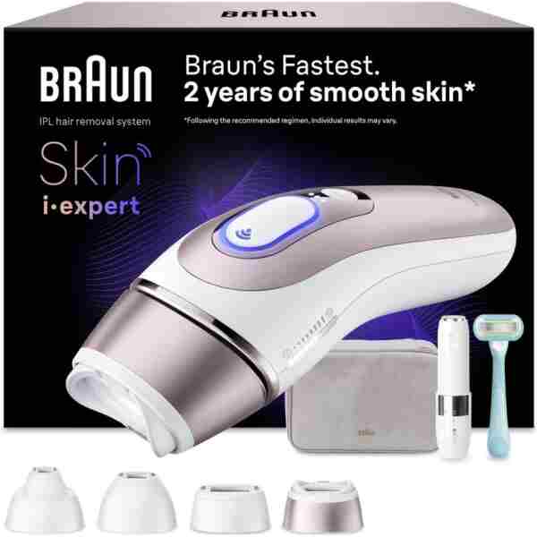 Braun IPL Skin i·expert, Evde Lazerle Tüy Alma, App ile, Mini Yüz Tüy Alma Cihazı, 4 Başlık, PL7432