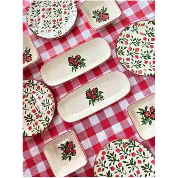 CERATALE Handmade 10 Parça Lüx 4 Kişilik Nar Kahvaltı Seti Pomegranate - Lüx Kahvaltılık Sunum Seti Tabağı