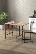 Retodesign RETODESİGN YILDIZ KATLANIR MUTFAK MASASI 2 SANDALYELİ TAKIM 1626 - Görsel 2