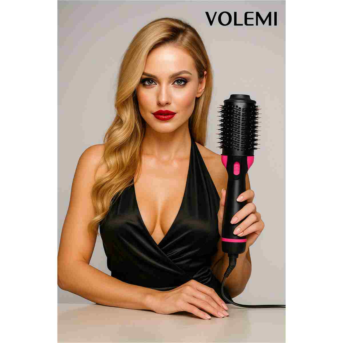 VOLEMİ Profesyonel 2200W Hava Üflemeli Saç Şekillendirici İyonik Düzleştirici Fön Tarağı Ve Hacim Verici Fırça V-0167 - Görsel 4