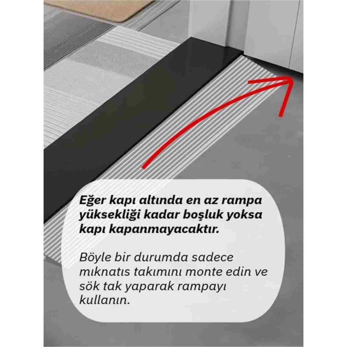 Roboqoq 5cm x 85cm Gri Robot Süpürge Rampası Kapı Eşik Rampası - Görsel 7