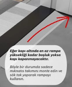 Roboqoq 5cm x 85cm Gri Robot Süpürge Rampası Kapı Eşik Rampası - Görsel 7