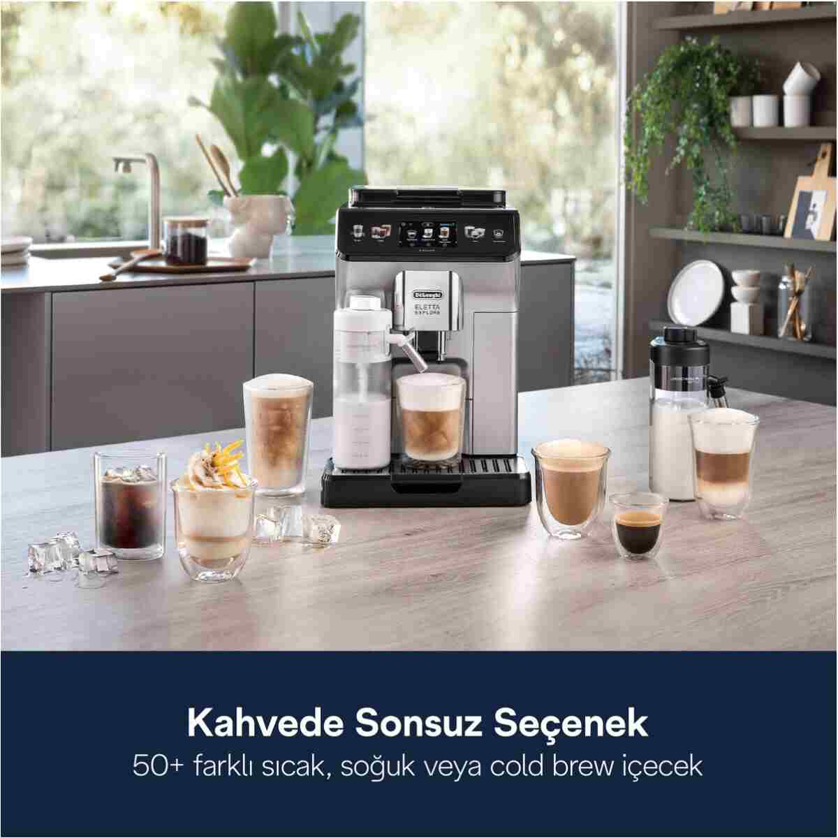 DELONGHİ Eletta Explore, ECAM450.65.S Tam Otomatik Espresso Kahve Makinesi , 50 + farklı içecek, Soğuk Kahve - Görsel 13