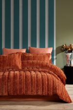 Elart Velvet Comfort Set Uyku Seti Çift Kişilik Kadife 6 parça (230x220cm) Gülkurusu - Görsel 6