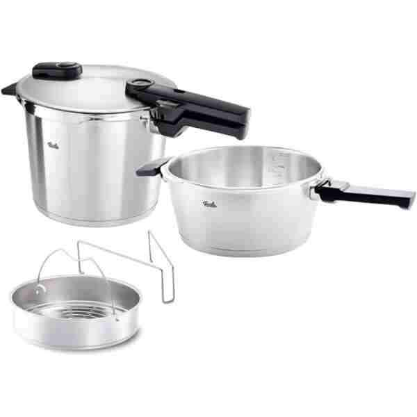 Fissler Vitaquick Premium Mat 8+4 Litre Düdüklü Tencere + Buharda Pişirme Aparatı
