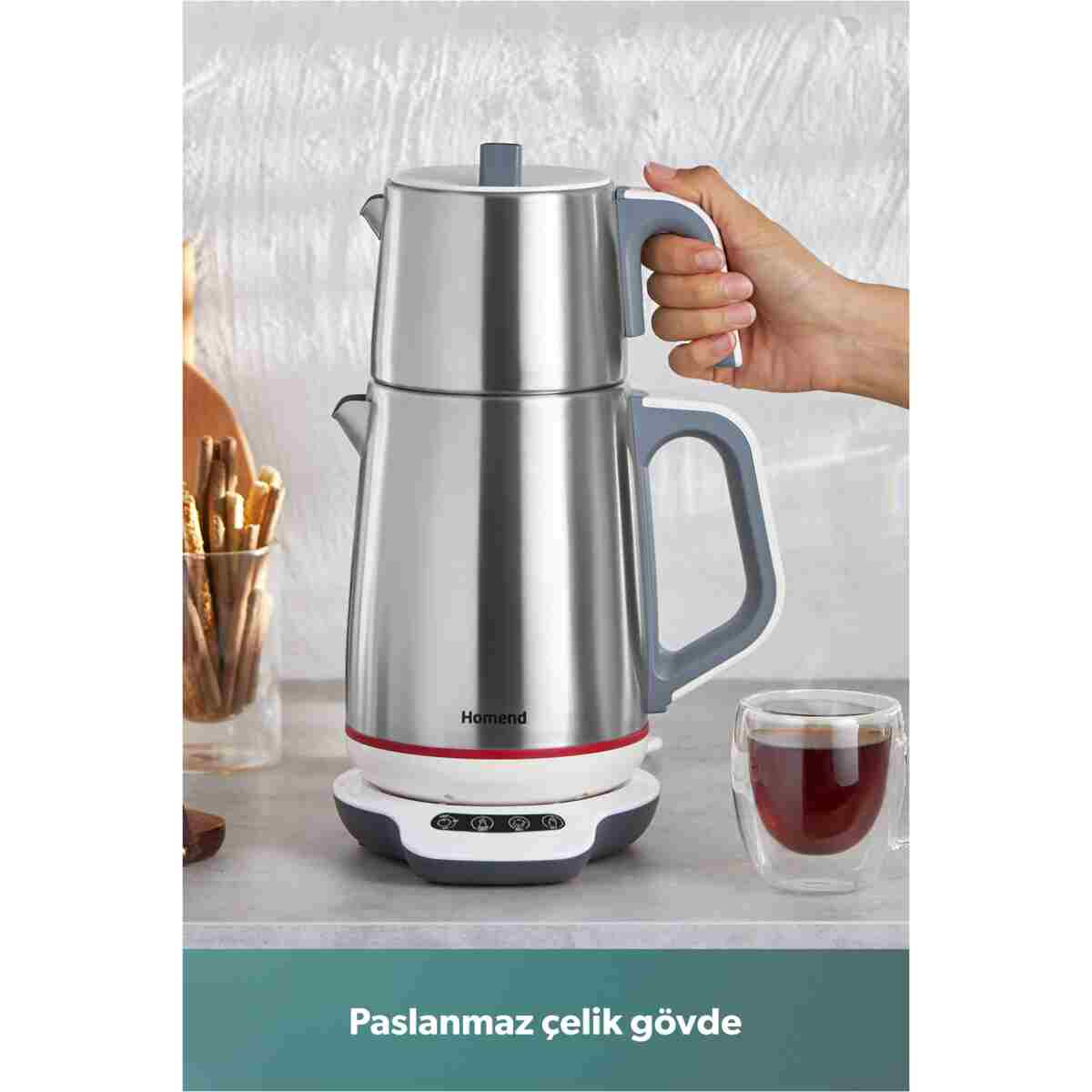 HOMEND Royaltea 1709h Konuşan Çay Makinesi (DOKUNMATİK BAZA) - Görsel 7