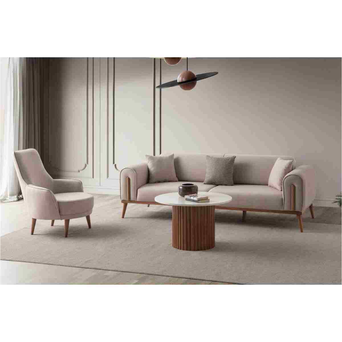 EDSY HOME Riva 3+3+1 Koltuk Takımı Sütlü Kahve - Görsel 3
