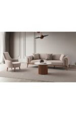 EDSY HOME Riva 3+3+1 Koltuk Takımı Sütlü Kahve - Görsel 3