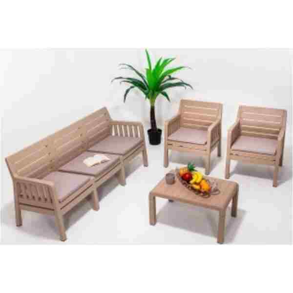 SANDALİE Lara 3 1 1 S Bahçe Takımı Balkon - Bahçe - Teras Mobilyası / Cappucino