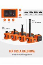 EZERE Areks Car Pro 180W 5 Ton Çok Fonksiyonlu Elektrikli Hidrolik Kriko Lift Kaldırma / Kompresör / Bijon Sökme / LED Işık - Görsel 9