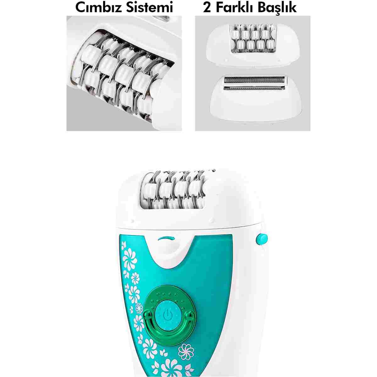 indirimsevinci 2’si 1 Arada Epilasyon ve Tıraş Cihazı Mavi Renk | LED Işıklı, USB Şarjlı, 2 Hız Ayarlı - Görsel 2