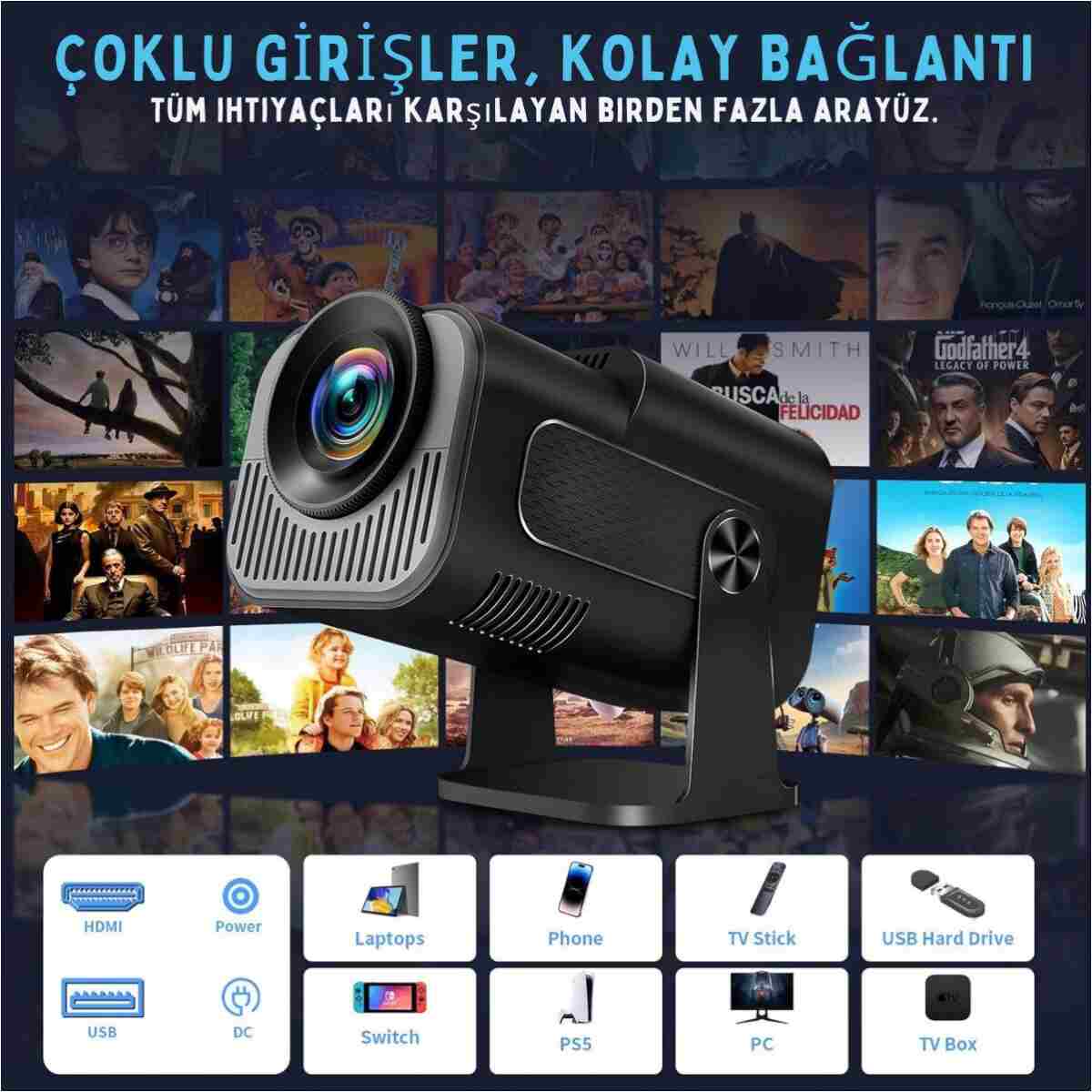 TARÇIN Teknomie Ultra HD Yeni Nesil Akıllı Prokesiyon Cihazı, Otomatik Ayarlama, Dahili Hoparlör - Görsel 12