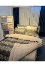 Home Çift Kişilik Welsoft Yorgan Uyku Seti Leopar Desen | Lastikli Çarşaflı | Çeyiz Seti | 6 PARÇA - Görsel 7