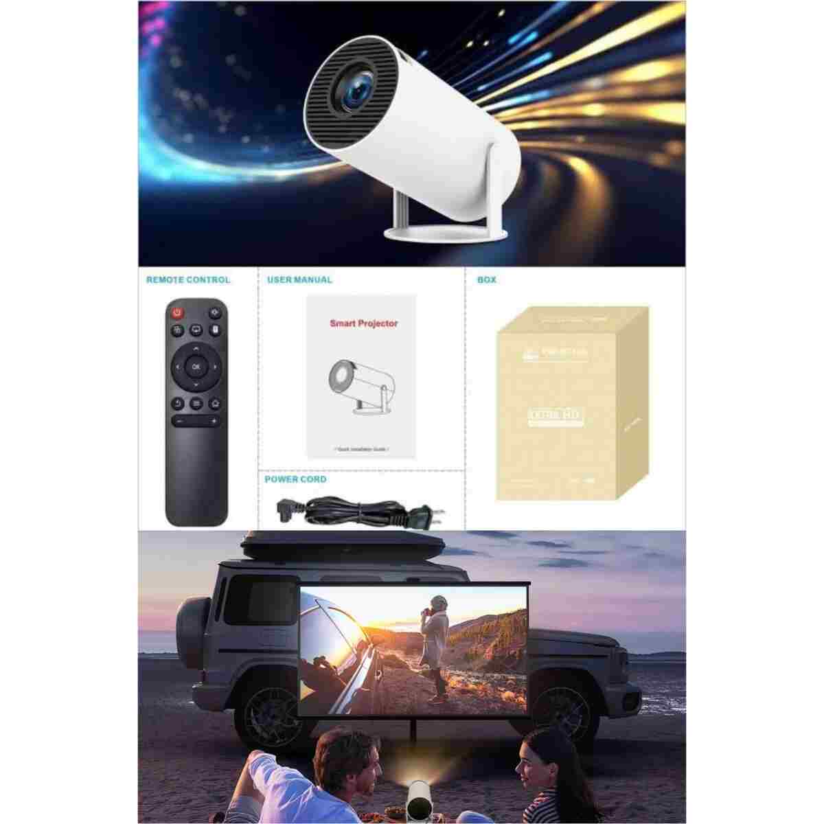ELECTROZEN HY300-1 Taşınabilir Projektör 1080P Android Son Sürüm Kablosuz Bağlantı Mini Ev Sineması 4K yansıtma - Görsel 9