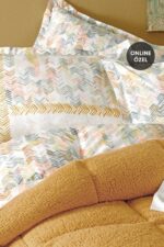 Puffy Leora Çift Kişilik Triola Set - Somon - Görsel 5