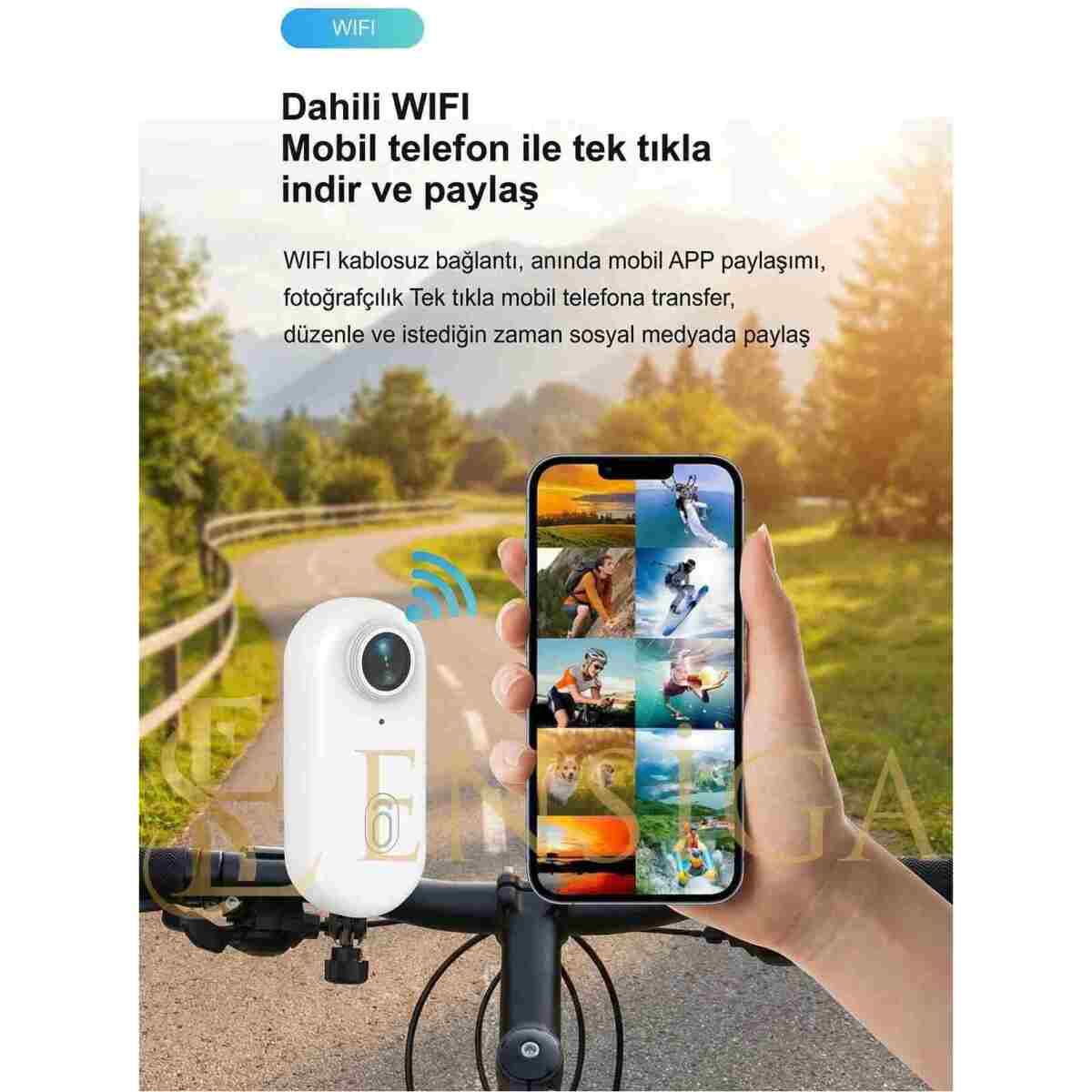 EN SİGA WiFi Spor Kamera 4K Manyetik Mini Aksiyon Kamera Ultra HD H.265 Taşınabilir Vlog Kamera - Görsel 5