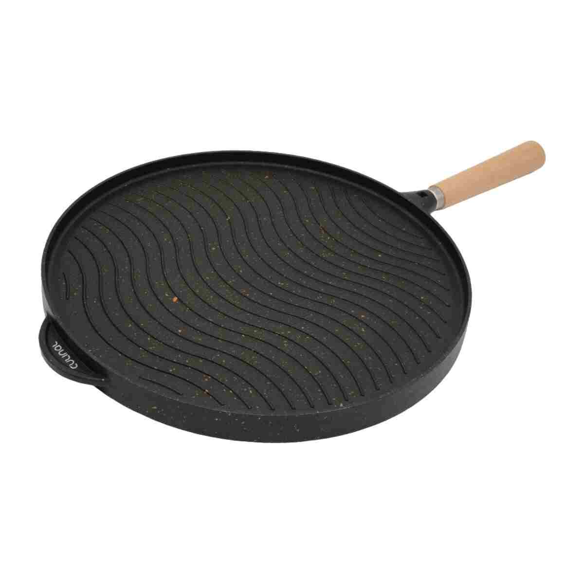 Culinal Çift Taraflı Döküm 36cm Bazlama Pizza Grill Gözleme Tavası - Görsel 15