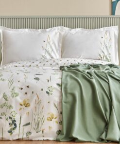 Karaca Home Herbal %100 Pamuk Çift Kişilik Nevresim Pike Set Beyaz