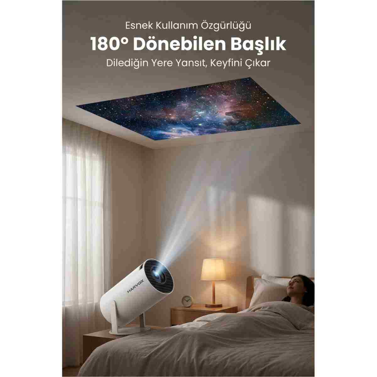 SEYUWATCH Taşınabilir 130" inç Yansıtma Sinema Projeksiyon Cihazı Ev Sineması Dahili Android Perde Hediyeli - Görsel 4