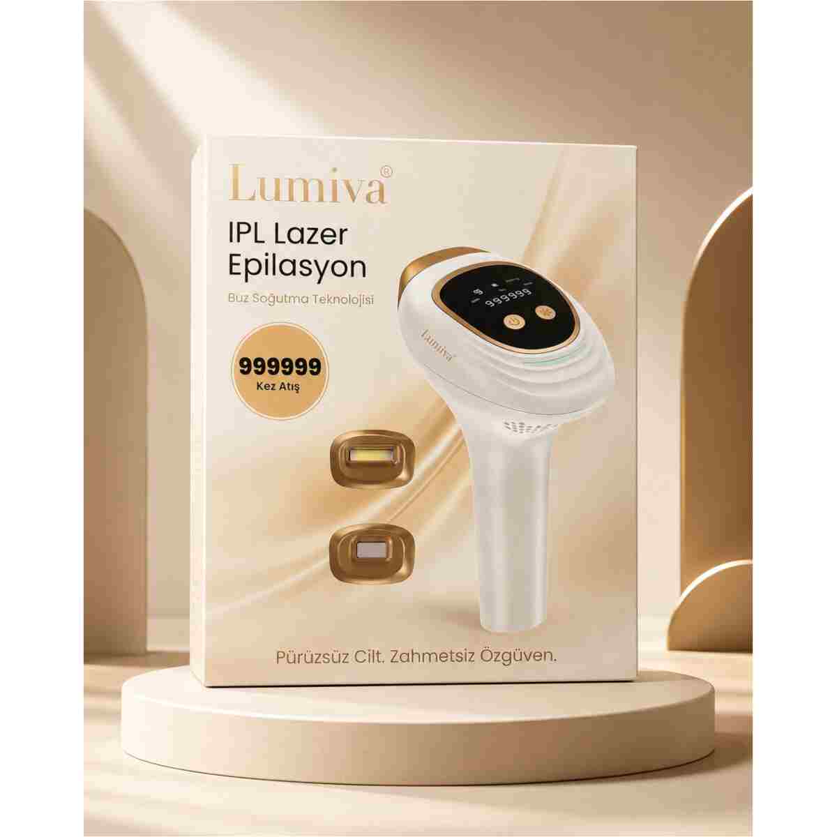 Lumiva LMV1020 IPL Buz Lazer Epilasyon Cihazı 999.999 Atım - ICE Soğutmalı Dokunmatik Ekran Safir Başlık - Görsel 4