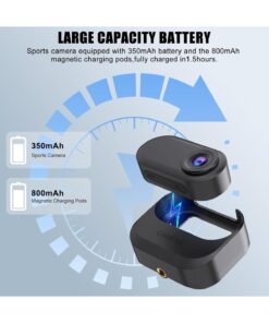 Alternative view of gaman Aksiyon Kamerası, 1080P Küçük Taşınabilir Vlog Kamerası Bisiklet ve Motosiklet dış Çekim Powerbanklı