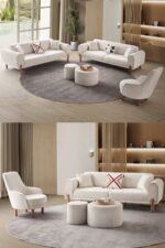 EDSY HOME Armoni 3+3+1+1 Koltuk Takımı Krem