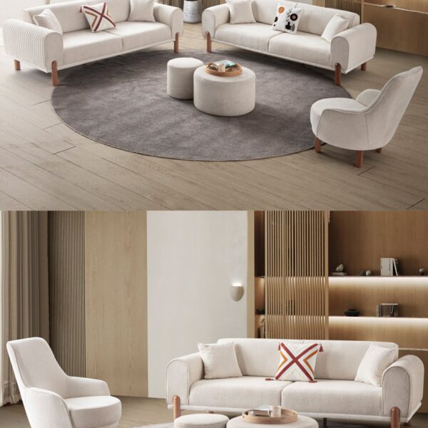 EDSY HOME Armoni 3+3+1+1 Koltuk Takımı Krem