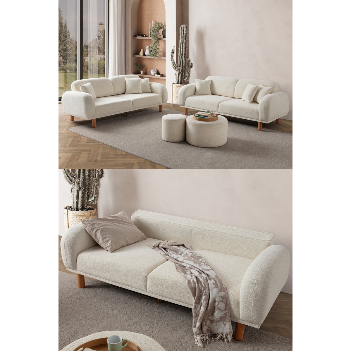 EDSY HOME Regnum Koltuk Takımı 3+3 Taş Renk - Görsel 9