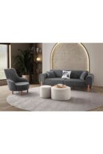 EDSY HOME Armoni 3+3+1 Koltuk Takımı Antrasit - Görsel 3