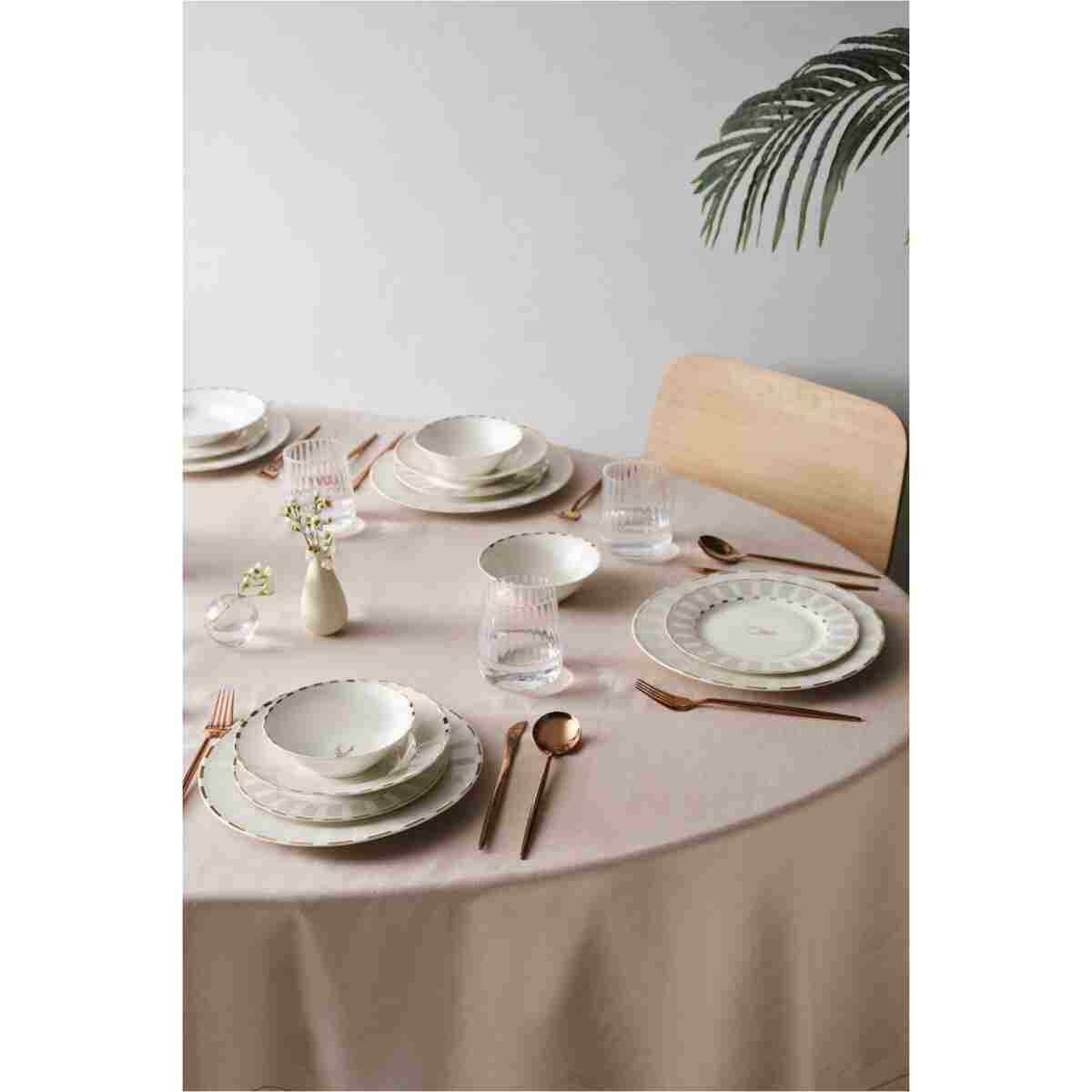 Karaca Elegance Bone Aries Metalic 24 Parça 6 Kişilik Yemek Takımı - Görsel 7