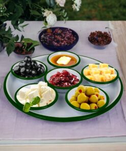 İnci Emaye 7 Parça Küçükboy Emaye Kahvaltı Seti, Sunum, Kahvaltı Tabağı, Reçellik, Zeytin, Peynir Tabağı, Çeyiz