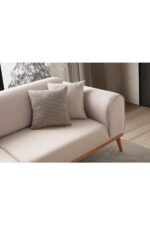 EDSY HOME Rebull 3'lü Koltuk Sütlü Kahve - Görsel 6
