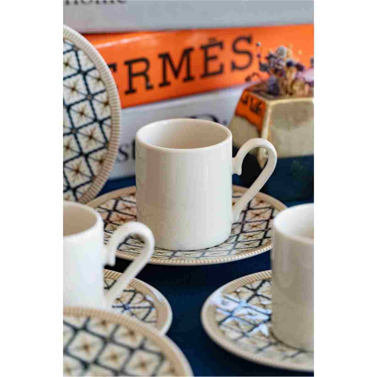 Heda Porselen Beste 12 Parça 6 Kişilik Porselen Kahve Fincan Takımı - Görsel 4
