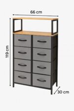 moniev 2 Raflı 8 Çekmeceli Şifonyer Yatak Odası Çocuk Odası Düzenleyici Deri Çekmeceli Organizer - Görsel 4