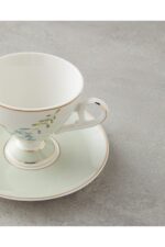 English Home Valentina New Bone China 4 Parça 2 Kişilik Kahve Fincan Takımı 80 ml Açık Yeşil - Görsel 4