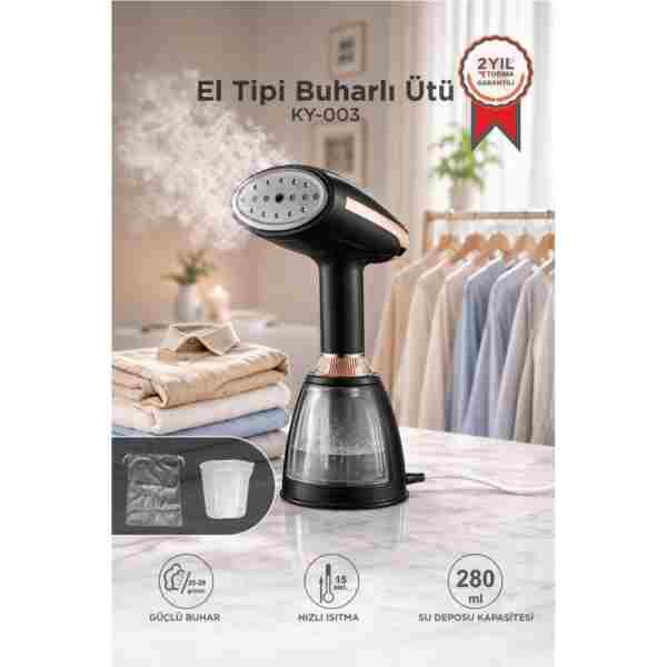 Torima Buharlı Ütü Kırışık Giderici Taşınabilir Dikey Seyehat Ütüsü 1500W KY003 Siyah