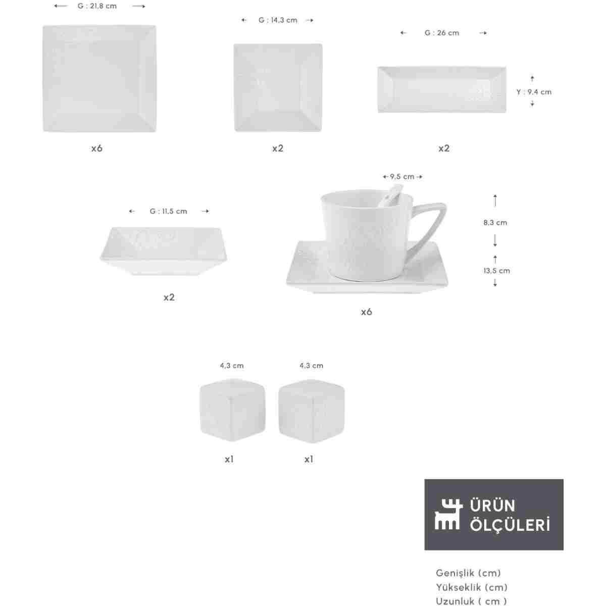 Karaca Forever Bone Trend Emboss 32 Parça 6 Kişilik Kahvaltı Takımı - Görsel 2