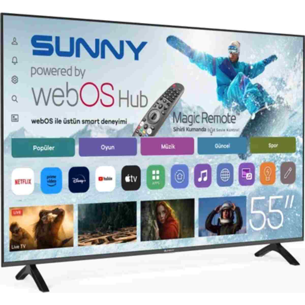 Sunny 55'' 136 Ekran UHD WEBOS 2.0 D-DUAL LED TV (SN55FMN252) - Görsel 5