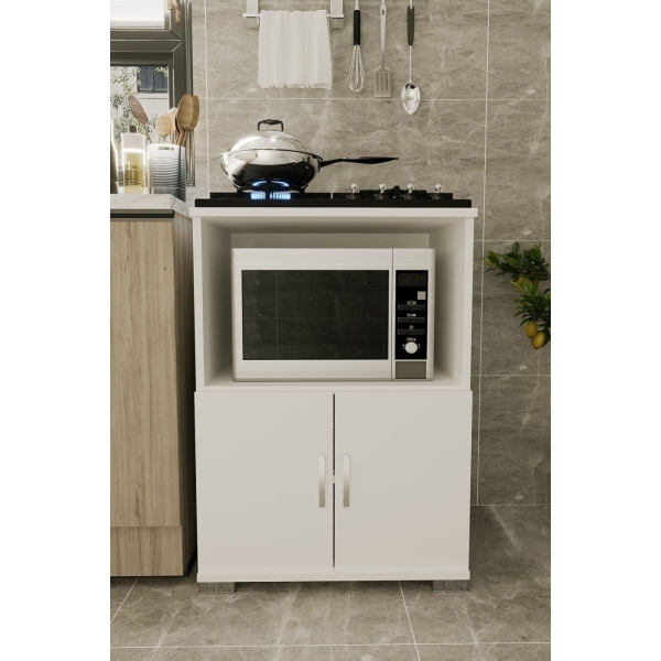 Remaks Çok Amaçlı Set Altı Dolap Mutfak Mikrodalga Fırın Dolabı - Beyaz