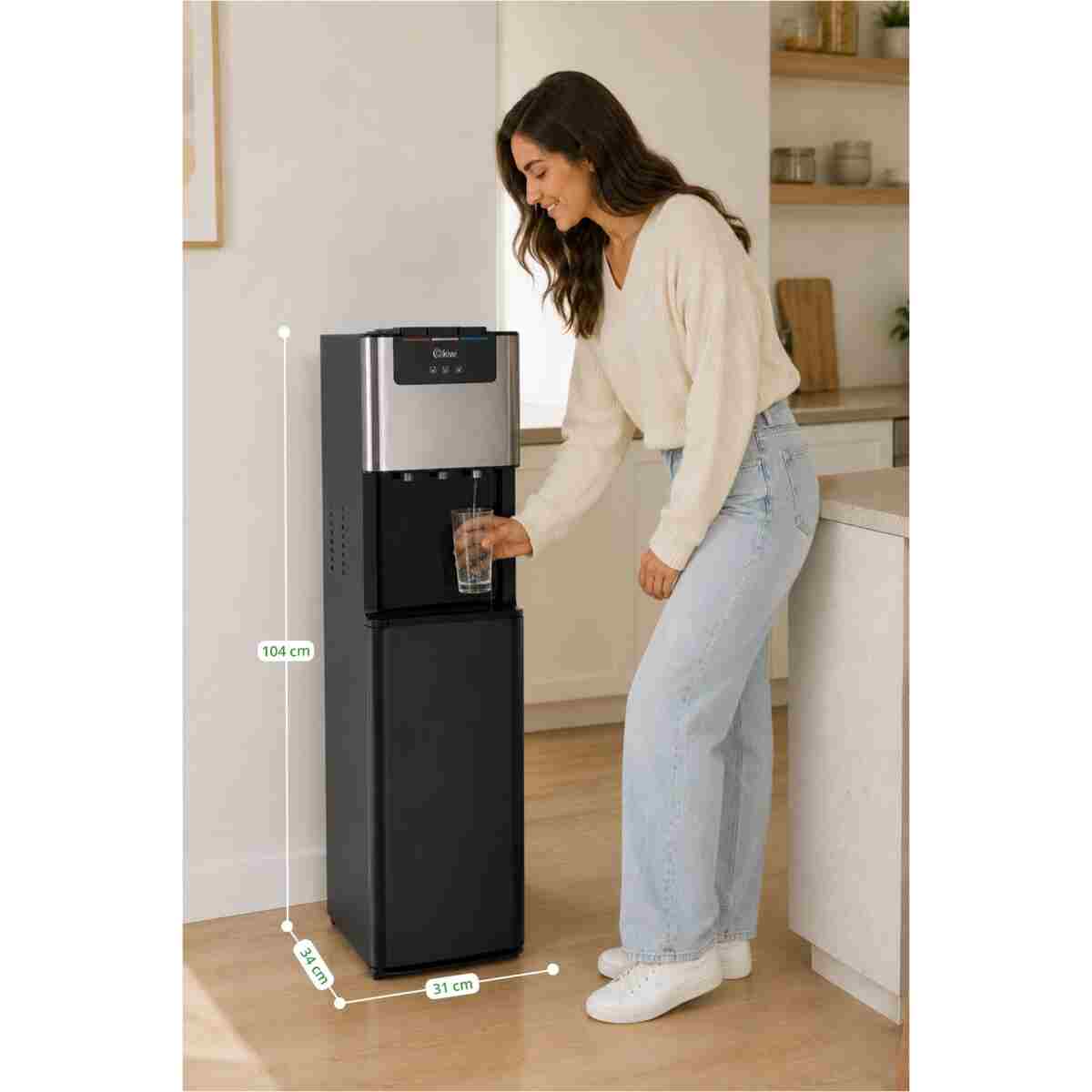 Kiwi Su Sebili Gizli Damacanalı ( Sıcak -Soğuk -Ilık ) Kwp-8555 Siyah - Görsel 5