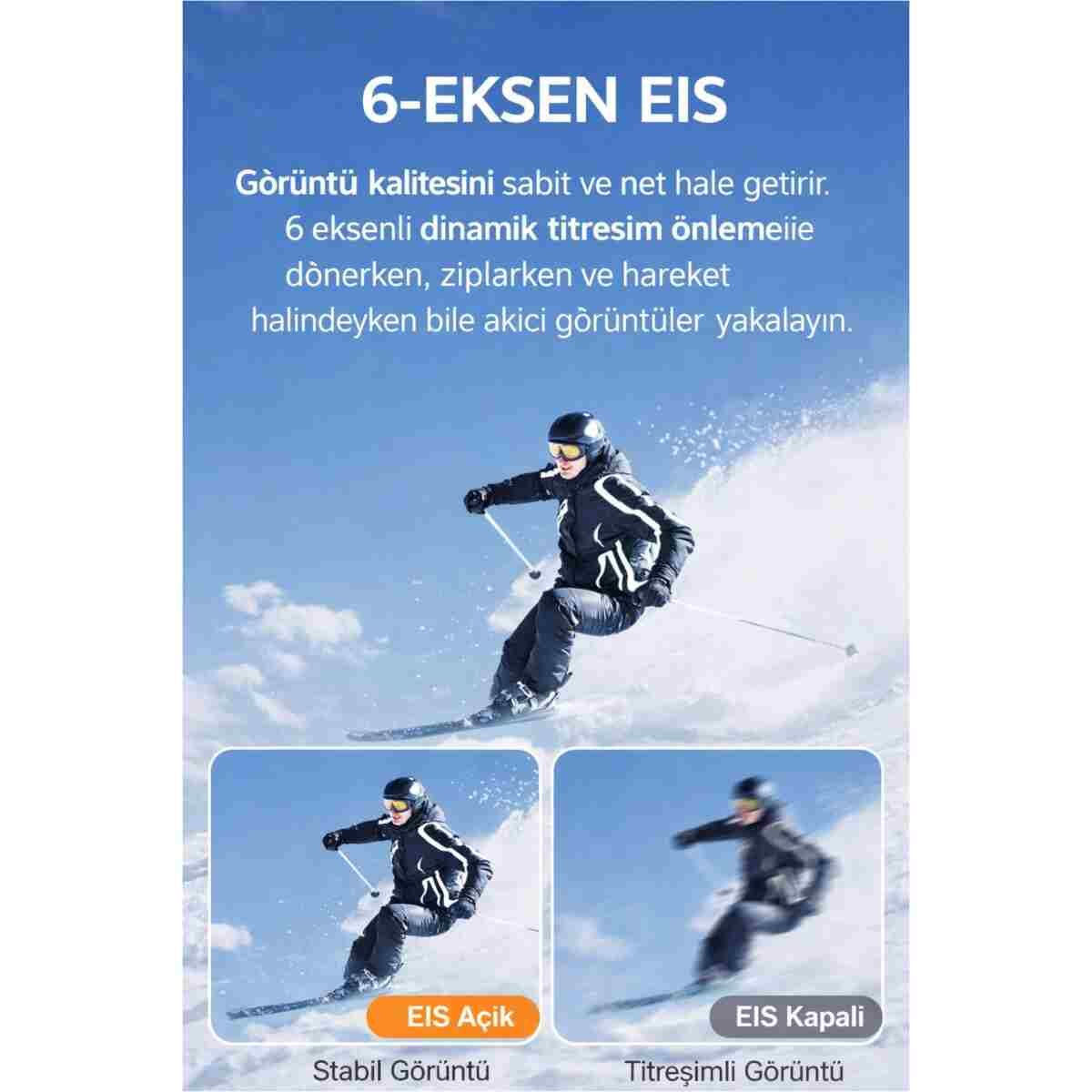 Qifit Kuryelere Motorsiklet Özel 4K 60FPS aksiyon kamerası Tüm Herşeyi Akıcı ve Dikey Çekim Uyumlu - Görsel 3