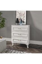 KZNMOB HOME Kartopu 3 Çekmeceli Country Şifonyer Tamamı Mdf
